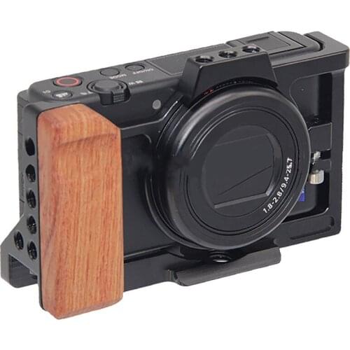 For Sony ZV1 Camera Protective Cage Wooden Grip Handle Expansion Photography Stabilizer Housing Case Quick Release Frame Shell