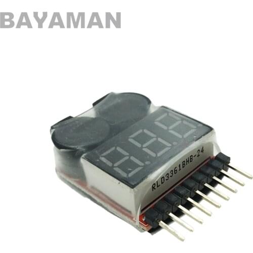 1pcs Lipo Battery Tester di Tensione Volt Meter Indicatore Checker Doppio Altoparlante 1 S-8 S Voltage Buzzer Alarm Quadcopter