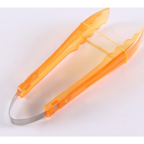 Baking tools 8 inch transparent plastic food tongs barbecue tongs bread clamp