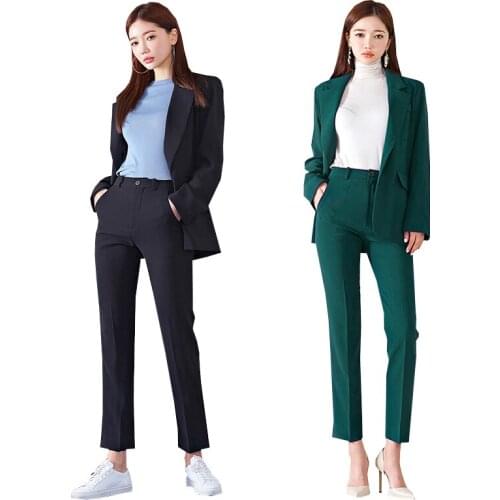 Professional suit suit female 2019 spring and autumn new style suit + pants two-piece casual loose suit fashion temperament suit