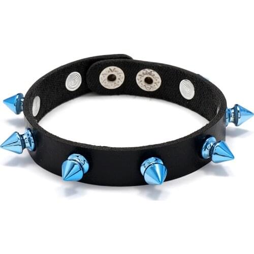 Fashion Fashion Jewelry Personality Punk Style Leather Bracelet Trend Rock Pointed Nail Mens Bracelet Bracelet