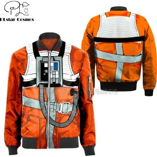 X-Wing Pilot armstrong space suite 3D printed bomber jackets Hoodie Men Women Fashion Zipper Hooded Halloween cosplay apparel