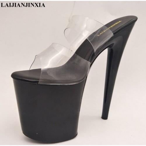 LAIJIANJINXIA New Summer Women Slippers 20 CM Super High Slides Shoes Platform Footwear Fashion Female Mules Slides Women Shoes