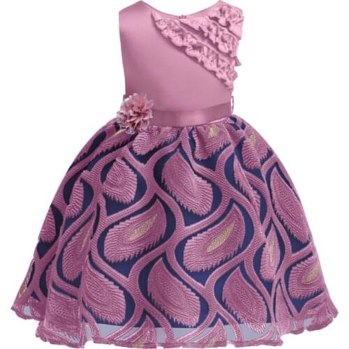 Princess Baby Girls Embroidered Flower Elegant Wedding Party Dresses Toddler Girls Christmas Vestidos Formal Dress Kids Clothing