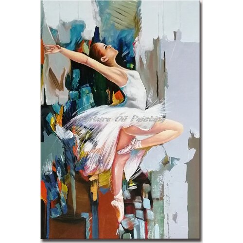 Mintura Wall Picture for Living Room Oil Paintings on Canvas Hand Painted The Ballet girl Hotel Decor Office Decor Art No Frame