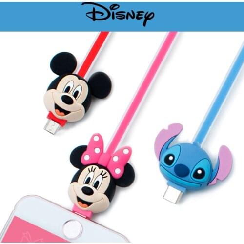 Original Disney Mickey Minnie Stitch Fast-charging Micro Usb Cable for Xiaomi Samsung Type C for Iphone 8-pin Data Line Charger