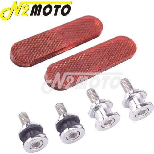 Motorcycle Chrome Sissybar Backrest Docking Hardware Kit Rack Mount Screw w/Red Reflector for Harley FLFB FLFBS FXBR FXBRS 18-Up