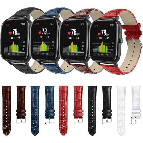 20MM Leather Watchband Strap Bracelet For Xiaomi Huami Amazfit GTS/ Bip Lite S U Pro Smart Watch Wrist Band Luxury Sport Correa