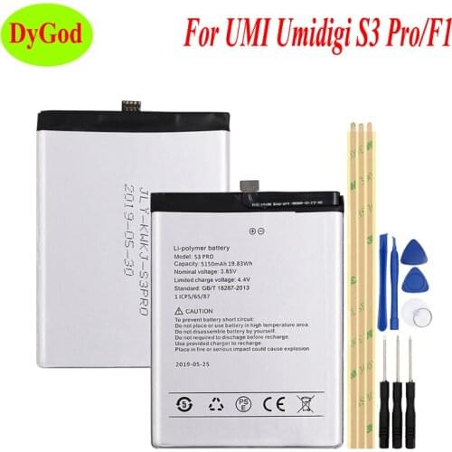 5150mAh for UMI Umidigi F1 Battery Replacement For UMI Umidigi F1 Play S3 Pro Batteries Bateria Smart Phone+tools