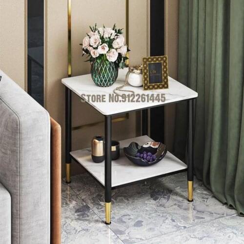 Sofa Rock Board Edge Table Simple Nordic Modern Rectangular Table Bedside Cabinet Light Luxury Italian Marble Small Tea Corner T