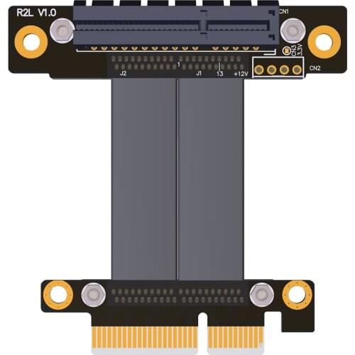 PCIe 3.0 x4 Extension Cable PCI Express 4x Graphics SSD Extender Riser Card Cables Vertical 90 Degree R22SL / 270 Degree R22SR