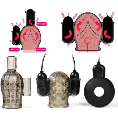 Men Glans Penis Enlargement Stimulator Vibrators Male Masturbator Penis Massager Bullet Vibrator Sex toys for Men Adult Products