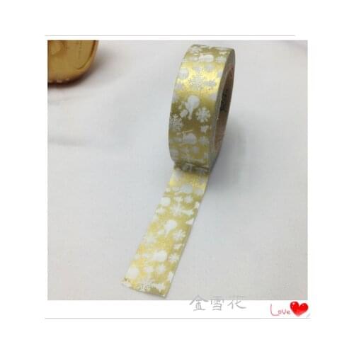 High quality golden washi paper tape 15mm*10m/golden snowman japan masking washi paper tape