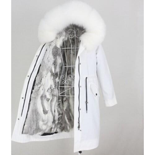 OFTBUY Real Fur Coat X-long Parka Waterproof Winter Jacket Women Natural Raccoon Fox Fur Hood Rabbit Liner Detachable Streetwear