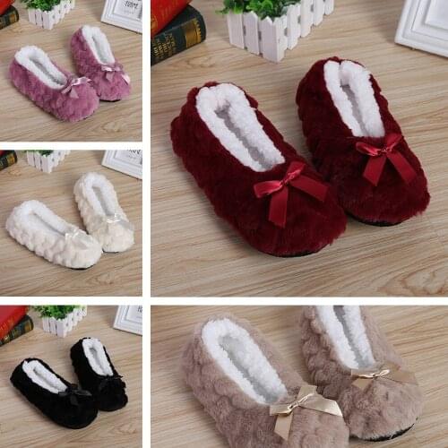 1 Pair Women Warm Funny Slippers Socks Floor Shoes Non-slip Plush Slippers Thick Faux Fur Shoes Household Indoor Winter Fashion