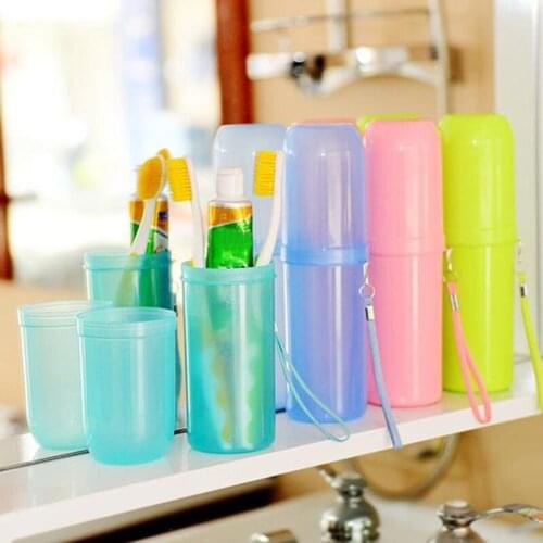 1 Pc Portable Toothbrush Bath Product Protect Toothbrush Case Holder Travel Toothbrush Toothpaste Storage Box Bathroom Shelves