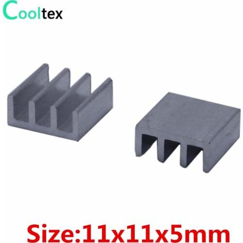 1000pcs/lot) 11x11x5mm Aluminum heatsink Extruded heat sink radiator for Electronic IC chip RAM cooler cooling