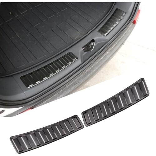 2 Pcs Black Rear Door Sill Plate 304 Stainless Steel Protector For Land Rover Discovery Sport 2015-2018 Car Accessories