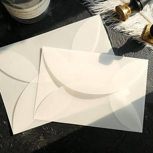 50pcs/100pcs- Retro Translucent Sulfuric Acid Paper Envelope Cute Blank Wedding Party Invitation Envelope Packaging