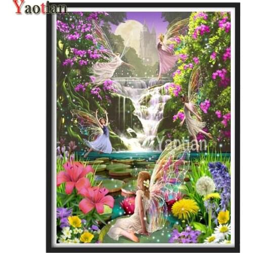 Butterfly Fairy Dreamy Waterfall 5d Diamond Painting Full Square Diamond Embroidery Art Picture for Living Room Cuadros Decor