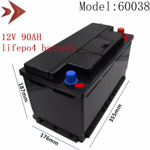 Lifepo4 12V 90Ah 100Ah Car Battery 60038 CCA 1500A 12 V Lithium Battery Deep Cycle 5 Year Warranty for Benz-E Jaguar-X&S BMW-5