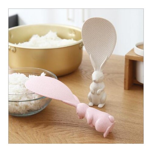 Home Wheat Straw Rabbit Spoon Can Stand Up Rabbit Rice Shovel Rice Cooker Rice Spoon Creative Non-stick Rice Cartoon Rice Spoon