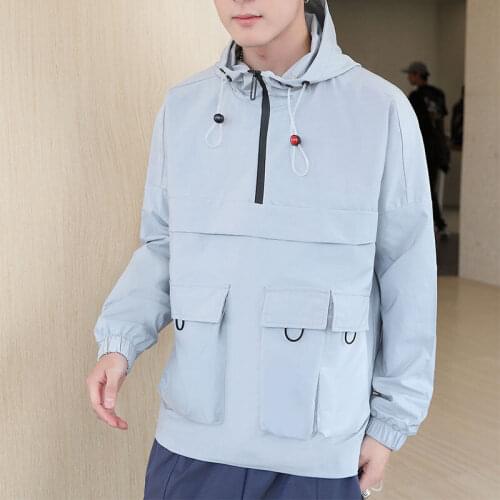 Hawaifish jacket men 2021 autumn fashion brand Korean hip-hop mens clothing casual loose style solid fashion jaqueta masculina