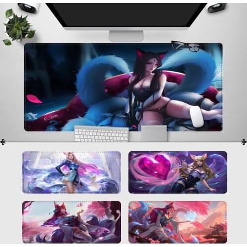 Print League of Legends Ahri Mouse Pad Gamer Keyboard Maus Pad Desk Mouse Mat Game Accessories For Overwatch