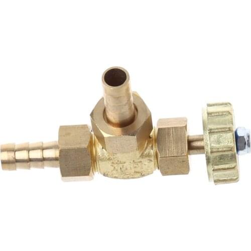 Elbow Brass Needle Valve 8mm Propane Butane Gas Adjuster Barbed Spigots 1 Mpa