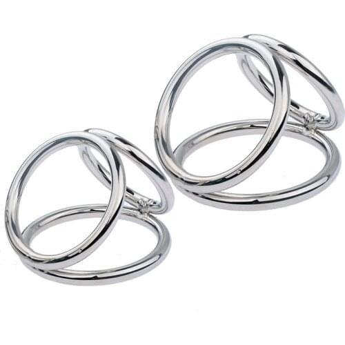 Metal male cock ring Delay Time penis lock ball splitter Scrotum Stretcher stainless steel adult sex toy for men