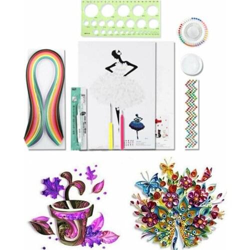 9pcs DIY Quilling Paper Art Kits Tools Set Template Mould Board Tweezer Needles Decoration Handmade Materials Kit