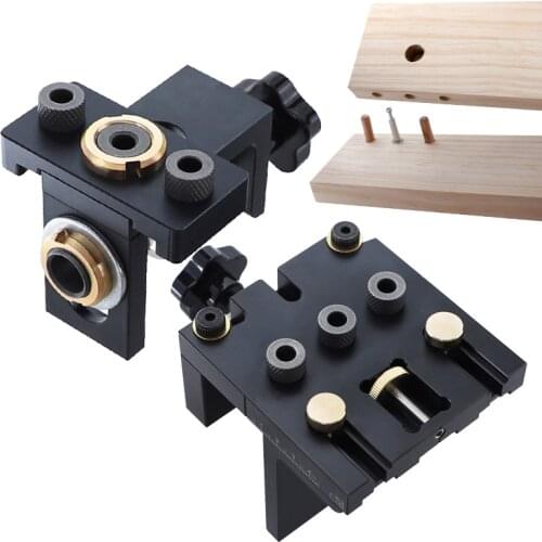 8mm/15mm Dowel Jig Kit 3 In 1 Multifunctional Pocket Hole Jig Adjustable Vertical Drill Guide for Furniture DIY Woodworking