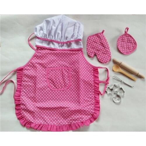 11Pcs/Set Kitchen Toy Children Cooking Kitchen Supplies Set Chef Set for Kids Cooking Play Set with Apron Chef Hat