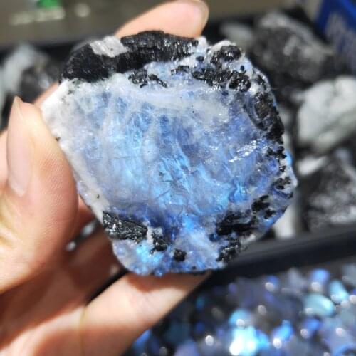 Natural Moonstone Raw Gemstone Mineral Specimen Reiki Healing Crystal Energy Home Decoration