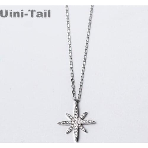 Uini-Tail hot new 925 sterling silver star necklace beautiful temperament personality fashion rice necklace with accessories