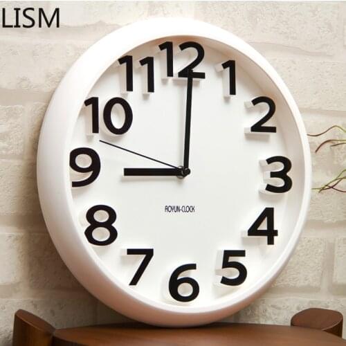 Pink Round Quartz Silent Wall Clock Living Room Modern Design Decor White Home Decor with Light Reloj De Pared Digital