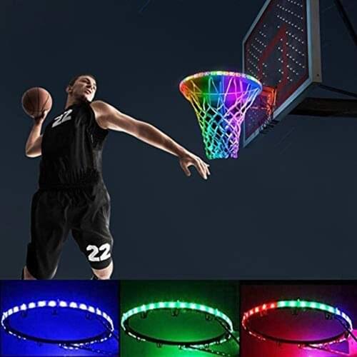 45leds Solar Powered LED Basket Hoop Strip Light Lamp 1.5M for Basketball Rim Frame Outdoor Waterproof Playing At Night Shooting