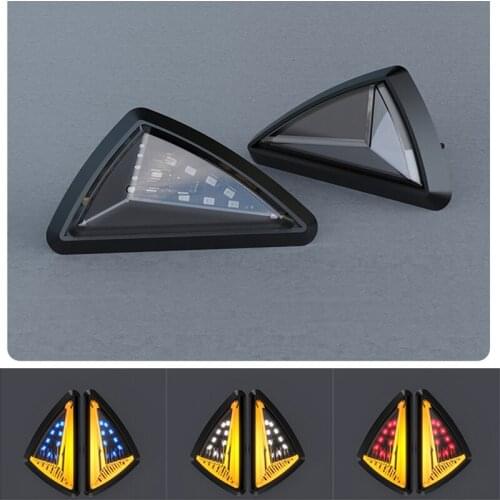 Triangle Universal Motorcycle Tail Light Mount LED Scooter Turn Signal Indicator Taillight Lamp Bendable Flashing Moto Parts