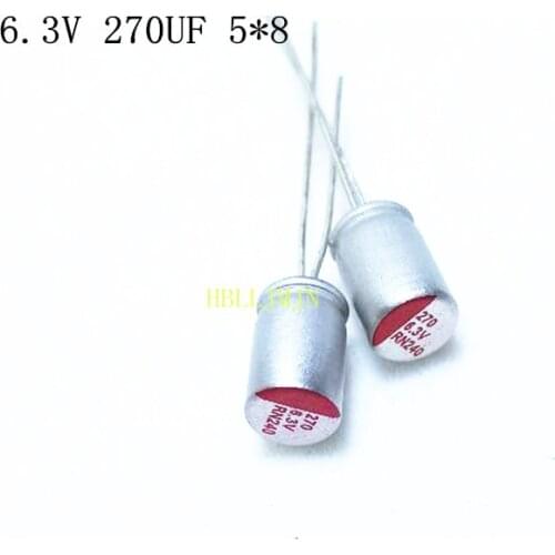 50PCS 6.3V 270uF 6.3v270uf 5x8 5*8 mm Solid Aluminum Electrolytic Capacitor for Computer Mainboard Video Card/Graphics Card