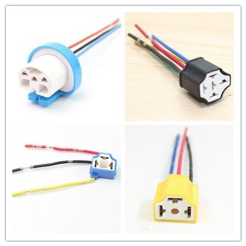 1pc H4 9004 universal ceramic Automobile relay Socket Adapter Wire Car bulb plug connector with cable