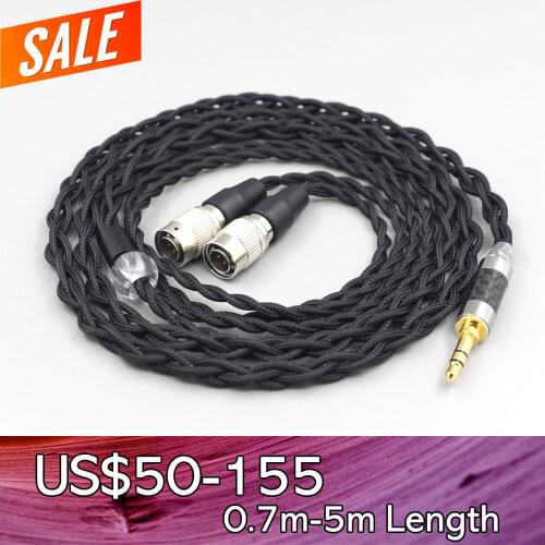 LN007449 Pure 99% Silver Inside Headphone Nylon Cable For Mr Speakers Alpha Dog Ether C Flow Mad Dog AEON headset