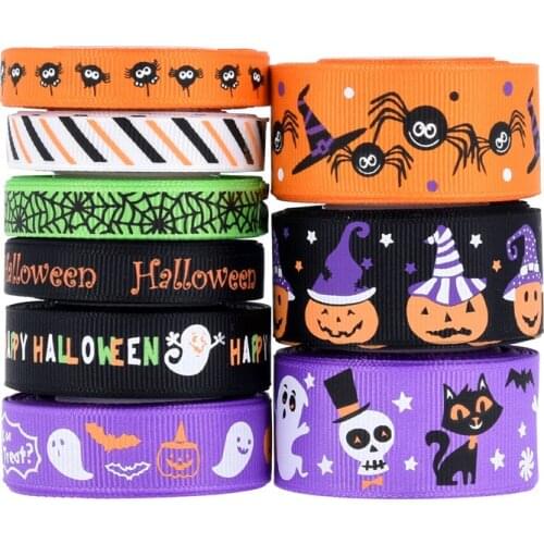Halloween Ribbon Holiday Gift Box Decoration Pumpkin Spider Print Trick Or Treat Party Happy Halloween Party Decor For Home 2021