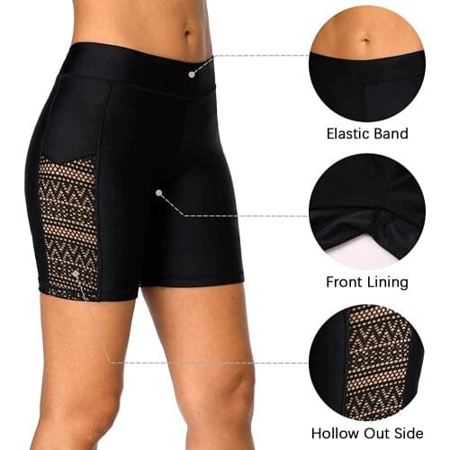 Women Swim Shorts Lace Board Shorts Swimsuit Bottom Swimwear Quick Dry Swimming Sweatpants Stroje Kapielowe Damskie Beachwear