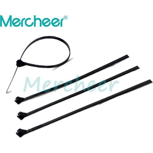 100pcs/lot 4mm*150mm Nylon cable ties stainless steel plate locked for boat vessel with Marine non-metal tie