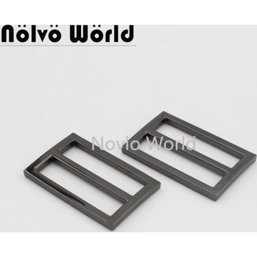 Nolvo World 5-20-100pcs 38*21.5mm 1-1/2" metal tri-glided buckles handbag purse adjustable flat line buckle hardware accessories