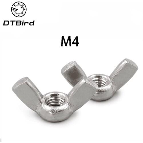 20pcs/lot Stainless Steel 304 M4 Wing Nut, Butterfly Nut,Hand Twist Nut DT2