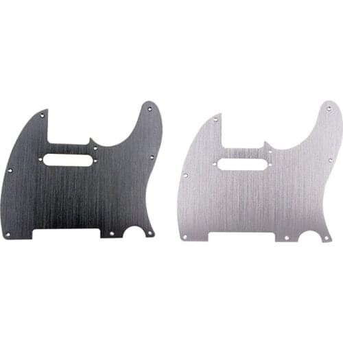 2x Black/Silver 8 Hole Tele Guitar Pickguard Metal Pick Guard for Standard Telecaster Pickguard Replacement