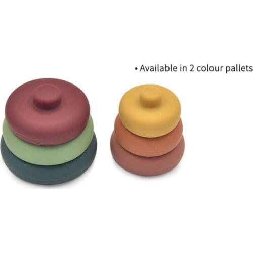 6x Soft Silicone Stacking Blocks Rings Baby Sensory Toy for Boys & Girls