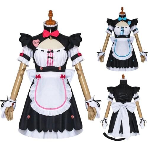 Anime NEKOPARA Chocola Vanilla Cosplay Maid Dress Costume Cat Neko Girl Costumes Women Outfits Prop