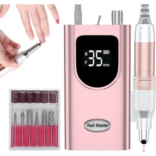 24W Rechargeable Nail Drill 35000RPM Portable Nail Drill Manicure Set File Nail Pen Machine With Battery Nail Grinding Machine
